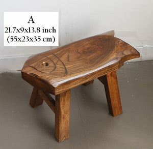 Dining Table Stool, Handmade Vintage Old Elm Wood Stool, Solid Wood low Stool, Creative Shoe-changing Stool, Children's Wooden Stool, Sofa Stool-ArtWorkCrafts.com
