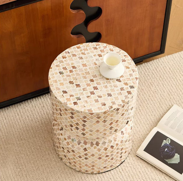Modern Side Table, Contemporary Bedside Table, Bedside Small Side Table, Elegant Small End Table, Creative Coffee Table, Contemporary Side Table, Portable Casual Side Table, Shell Small Sofa Side Table-ArtWorkCrafts.com