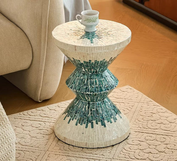 Bedside Small Side Table, Modern Side Table, Shell Small Sofa Side Table, Contemporary Bedside Table, Small End Table, Portable Casual Side Table, Creative Coffee Table, Contemporary Side Table-ArtWorkCrafts.com