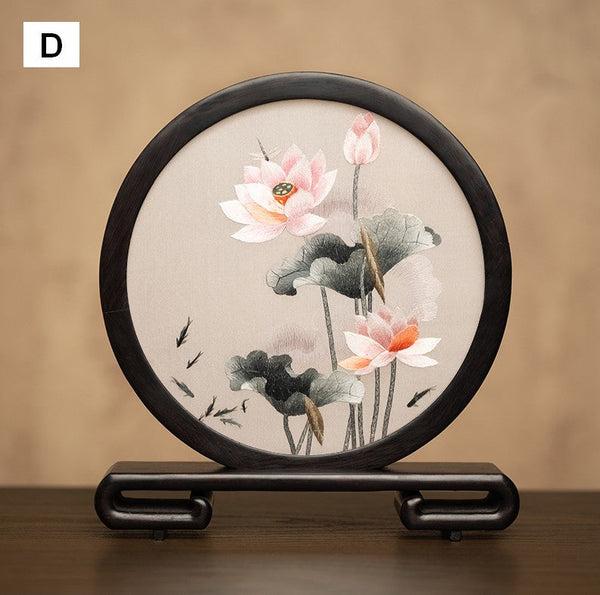 Exclusive Business Present Panda Embroidered Decor, Traditional Chinese Suzhou Embroidery Ornament, Premium Souvenir, Unique Birthday Gift-ArtWorkCrafts.com