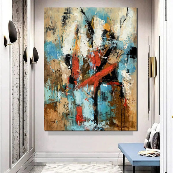 Contemporary Wall Painting, Living Room Wall Painting, Modern Artwork, Large Canvas Painting, Acrylic Painting for Dining Room-ArtWorkCrafts.com