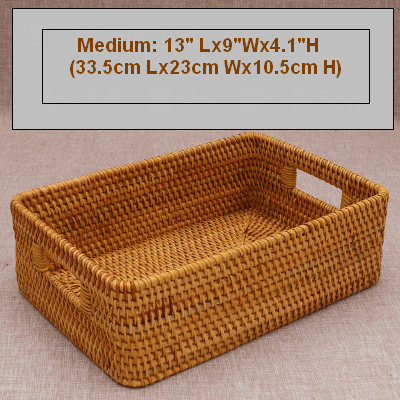 Woven Storage Baskets, Rectangular Storage Baskets, Rattan Storage Basket for Shelves, Kitchen Storage Baskets, Storage Baskets for Bathroom-ArtWorkCrafts.com