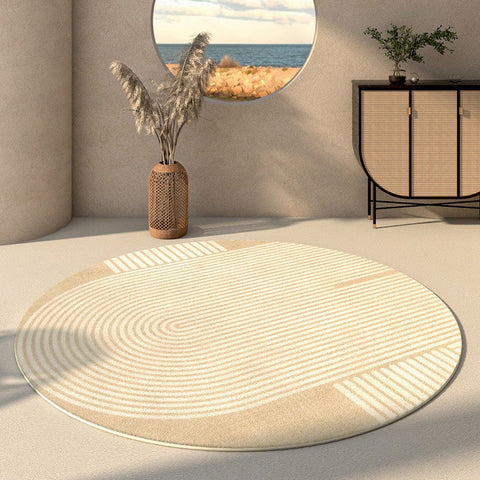 Contemporary Circular Rugs for Study Room, Modern Round Rugs for Dining Room, Round Modern Rugs for Living Room, Abstract Geometric Modern Rugs-ArtWorkCrafts.com