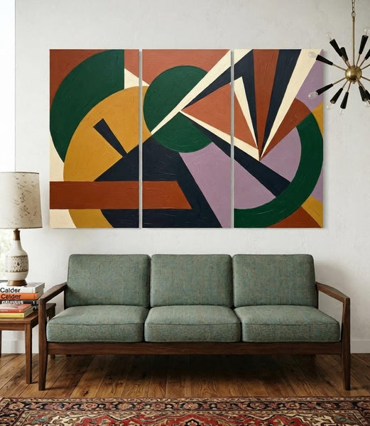 Hand Painted Canvas Art, Multi Panel Wall Painting, Modern Contemporary Paintings, Original Geometric Abstract Paintings