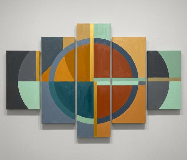 Bedroom Wall Art Paintings, Geometric Modern Art, Colorful Abstract Paintings, Hand Painted Acrylic Art-ArtWorkCrafts.com