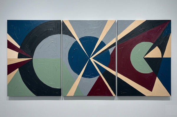 Original Abstract Art, Large Group Paintings for Living Room, Multi Panel Canvas Artwork, Geometric Modern Paintings-ArtWorkCrafts.com