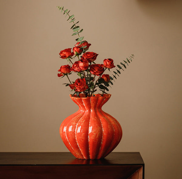 Modern Flower Vase Centerpiece on Table, Handmade Water Holding Flower Vases, Porcelain Flower Vases, Ceramic Bouquet Vases-ArtWorkCrafts.com