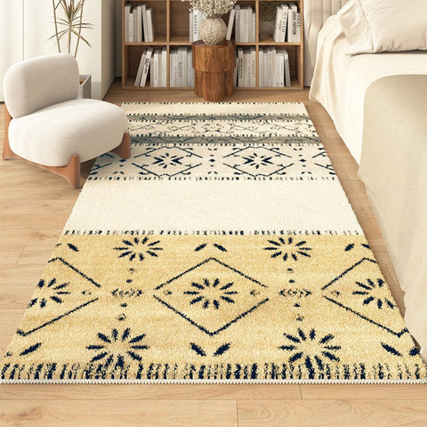 Abstract Contemporary Runner Rugs for Living Room, Hallway Runner Rugs, Thick Modern Runner Rugs Next to Bed, Bathroom Runner Rugs, Kitchen Runner Rugs-ArtWorkCrafts.com