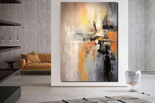 Heavy Texture Painting, Bedroom Abstract Paintings, Large Acrylic Canvas Paintings, Simple Wall Art Ideas, Modern Abstract Painting-ArtWorkCrafts.com