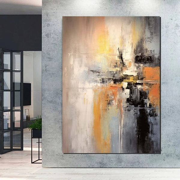 Heavy Texture Painting, Bedroom Abstract Paintings, Large Acrylic Canvas Paintings, Simple Wall Art Ideas, Modern Abstract Painting-ArtWorkCrafts.com