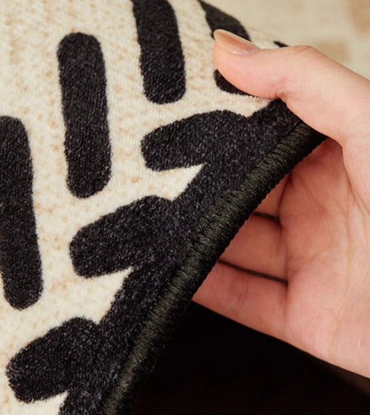 Mid Century Modern Rugs Next to Bed, Modern Rugs for Dining Room, Contemporary Rugs for Bedroom, Cream Modern Carpets for Living Room-ArtWorkCrafts.com