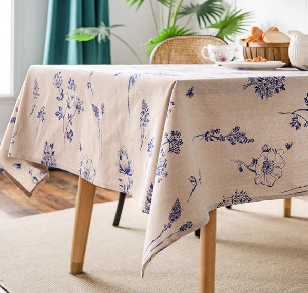 Wedding Tablecloth, Dining Room Flower Table Cloths, Large Rectangular Table Covers for Kitchen, Farmhouse Table Cloth, Square Tablecloth for Round Table-ArtWorkCrafts.com