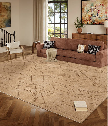 Geometric Contemporary Rugs for Dining Room, Bedroom Floor Rugs, Extra Large Modern Rugs for Living Room, Oversized Modern Rug for Living Room-ArtWorkCrafts.com