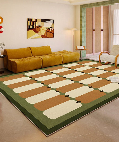 Abstract Modern Rugs for Bedroom, Contemporary Modern Rugs for Living Room, Geometric Area Rugs for Bedroom, Colorful Modern Rugs-ArtWorkCrafts.com