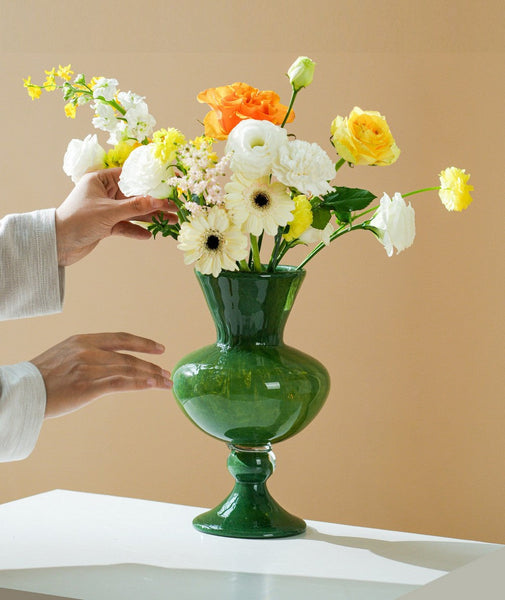 Unique Modern Glass Vase, Contemporary Vase for Modern Home Decor, Modern Glass Flower Vases, Handmade Liuli Vases, Centerpiece Vases on Table-ArtWorkCrafts.com