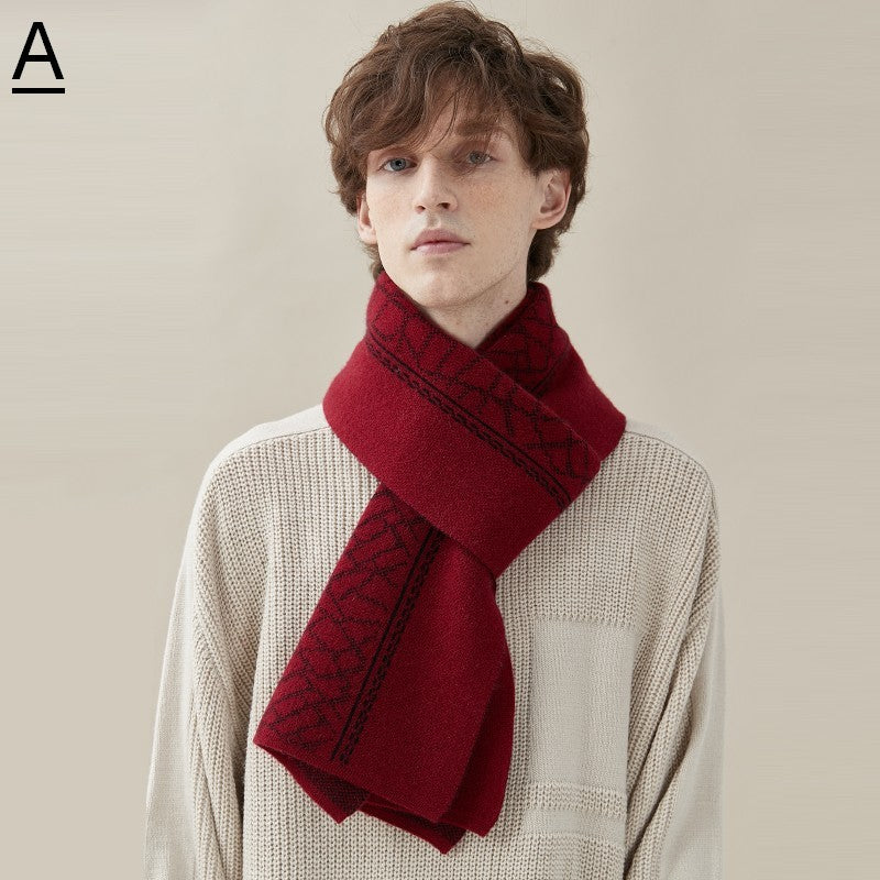 Thick Wool Scarf, Modern Fashion Scarf, Formal Men Scarf Styles, Casual Scarf Men, Men's Winter Scarf, Men's Wool Scarf Winter, Business Wool Scarf for Gentleman-ArtWorkCrafts.com