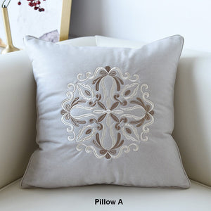Large Decorative Pillows for Living Room, Modern Sofa Pillows, Flower Pattern Decorative Throw Pillows, Contemporary Throw Pillows-ArtWorkCrafts.com