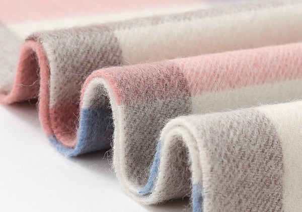 Large Wool Scarf, Soft Wool Scarf for Women, Checkered Fashion Scarf, Winter Shawl, Elegant Shawl, Warm Cape, Gifts for Her, Evening Wrap, Christmas Gift