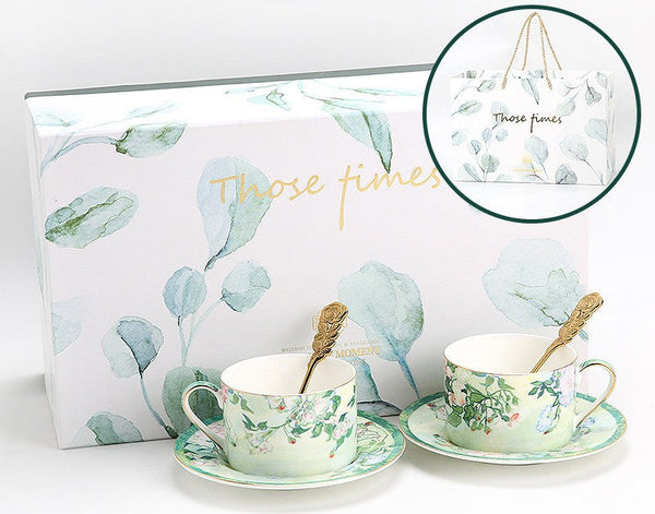 Luxury Tea Cup Set, Elegant Coffee Cup, Porcelain Tea Saucer, Ceramic Tea Cup Set, British Tea Cup Set-ArtWorkCrafts.com