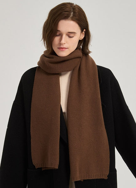 Casual Scarf for Women, Birthday Gift for Girl, Brown Soft Cashmere Scarf for Women, Modern Wool Scarf for Women, Cold Weather Scarves, Winter Wool Scarf