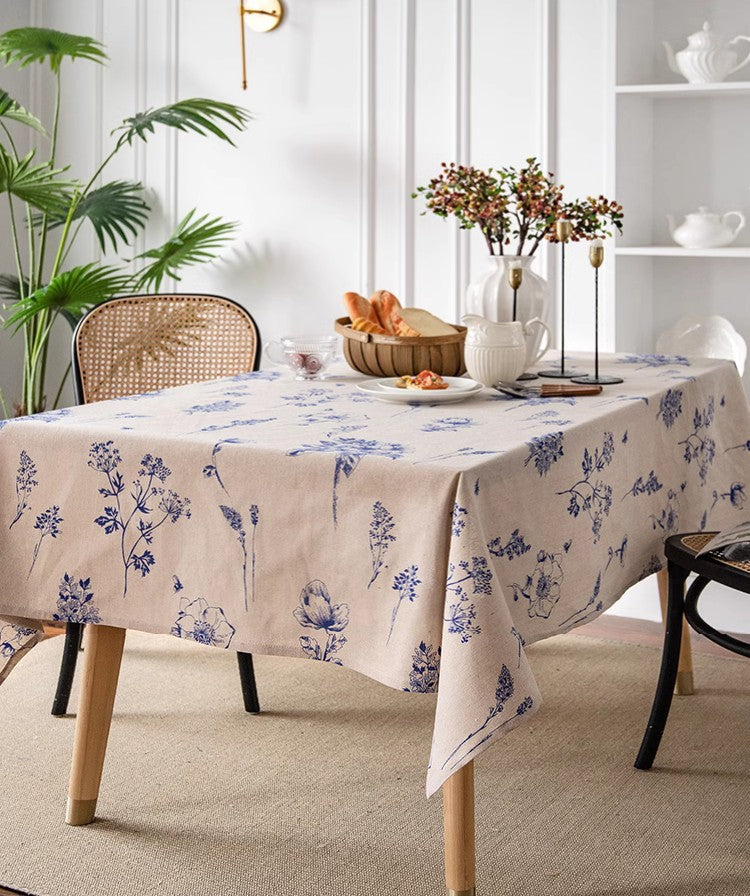 Wedding Tablecloth, Dining Room Flower Table Cloths, Large Rectangular Table Covers for Kitchen, Farmhouse Table Cloth, Square Tablecloth for Round Table-ArtWorkCrafts.com