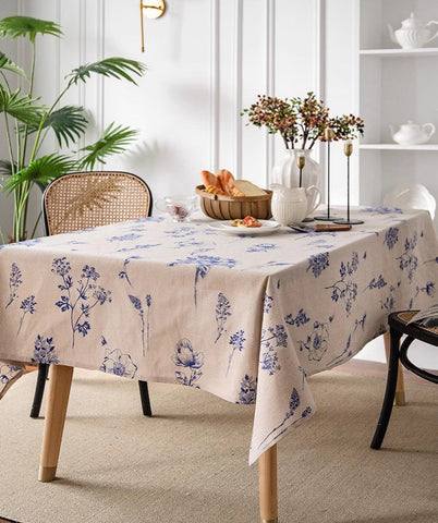 Wedding Tablecloth, Dining Room Flower Table Cloths, Large Rectangular Table Covers for Kitchen, Farmhouse Table Cloth, Square Tablecloth for Round Table-ArtWorkCrafts.com