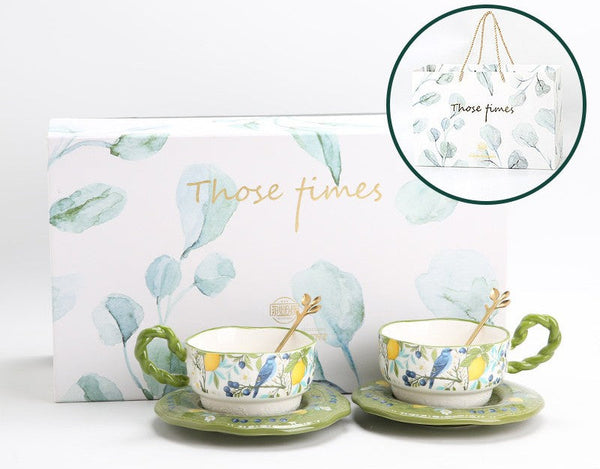 Ceramic Coffee Cups in Gift Box, British Afternoon Tea Cups Tea Cup and Saucer Set, Porcelain Tea Cup and Saucer Set-ArtWorkCrafts.com