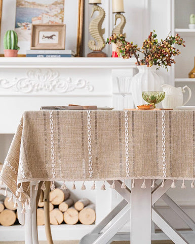 Extra Large Modern Rectangular Table Cloth for Dining Room Table, Linen Square Tablecloth for Kitchen, Large Table Covers for Sale-ArtWorkCrafts.com