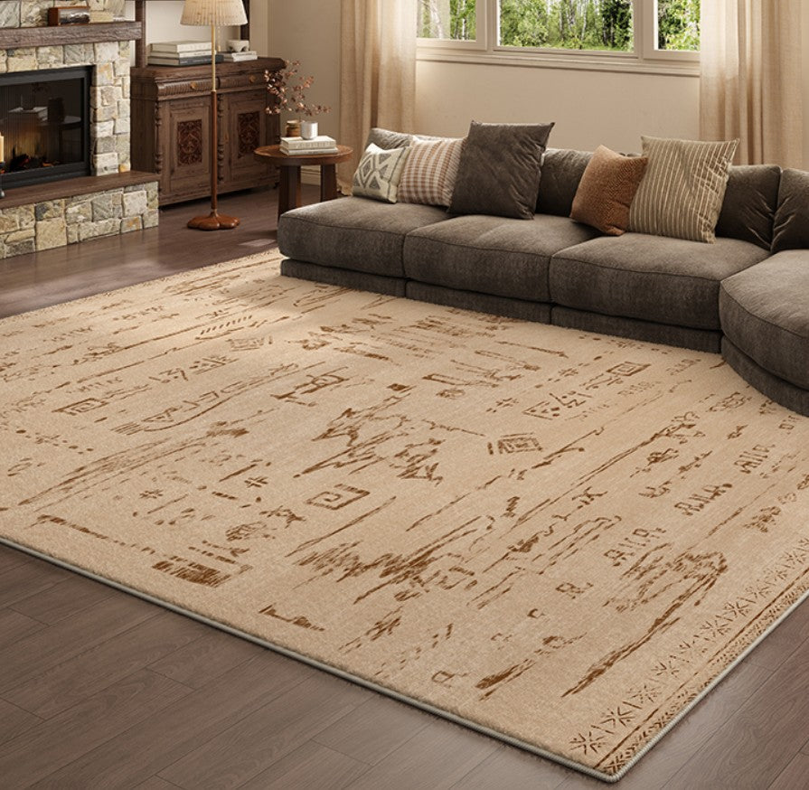 Geometric Contemporary Rugs, Abstract Contemporary Modern Rugs for Dining Room, Mid Century Modern Rugs for Living Room-ArtWorkCrafts.com