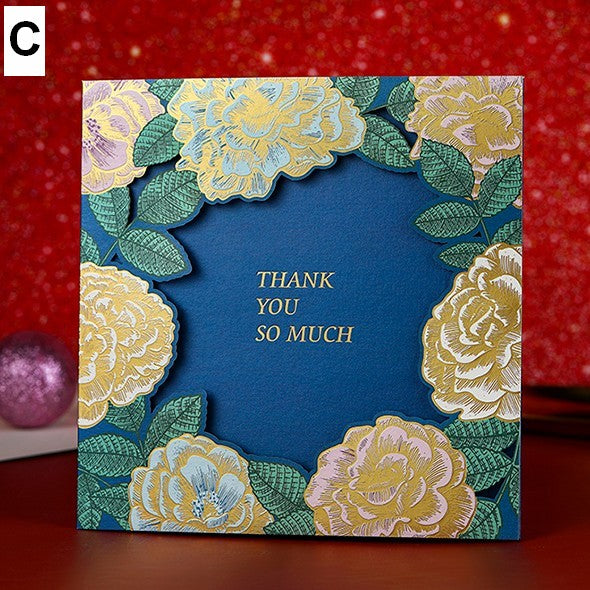 Blue Flower Greeting Cards, Beautiful Greeting Cards to Friends, Creative Birthday Greeting Card, Original Handmade Greeting Cards-ArtWorkCrafts.com