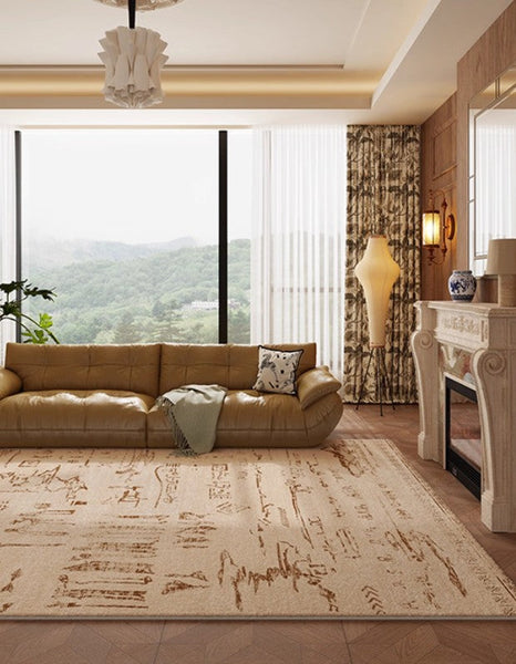 Geometric Contemporary Rugs, Abstract Contemporary Modern Rugs for Dining Room, Mid Century Modern Rugs for Living Room-ArtWorkCrafts.com