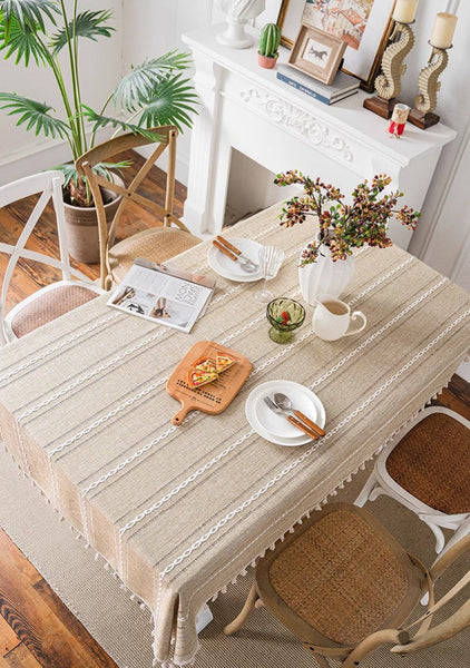 Modern Rectangular Table Cloth for Dining Room Table, Linen Square Tablecloth for Kitchen, Extra Large Table Covers for Sale-ArtWorkCrafts.com