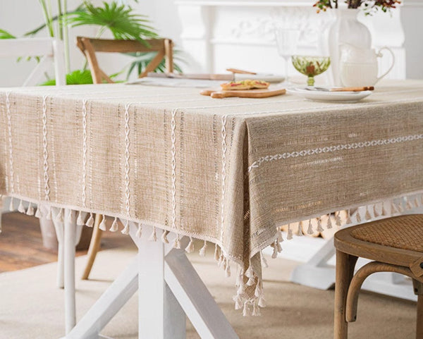 Extra Large Modern Rectangular Table Cloth for Dining Room Table, Linen Square Tablecloth for Kitchen, Large Table Covers for Sale-ArtWorkCrafts.com
