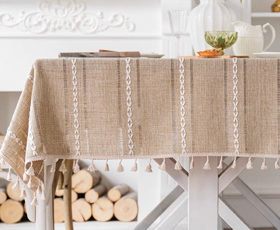 Extra Large Modern Rectangular Table Cloth for Dining Room Table, Linen Square Tablecloth for Kitchen, Large Table Covers for Sale-ArtWorkCrafts.com