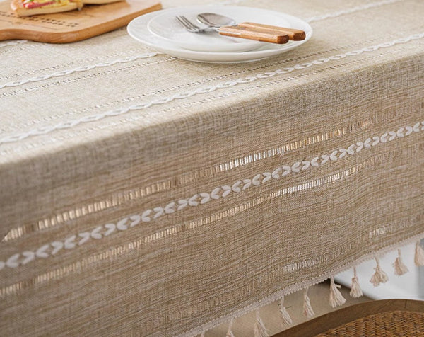 Extra Large Modern Rectangular Table Cloth for Dining Room Table, Linen Square Tablecloth for Kitchen, Large Table Covers for Sale-ArtWorkCrafts.com