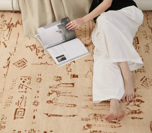 Geometric Contemporary Rugs, Abstract Contemporary Modern Rugs for Dining Room, Mid Century Modern Rugs for Living Room-ArtWorkCrafts.com