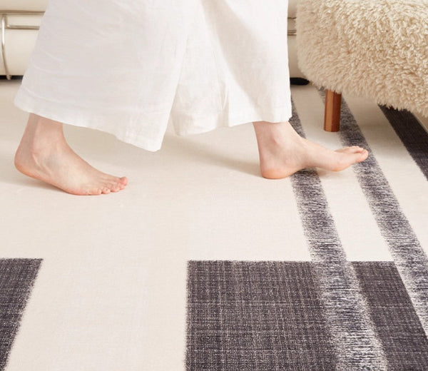 Abstract Area Rugs for Living Room, Geometric Contemporary Modern Rugs Next to Bed, Modern Carpets for Office, Modern Soft Rugs under Dining Room Table-ArtWorkCrafts.com