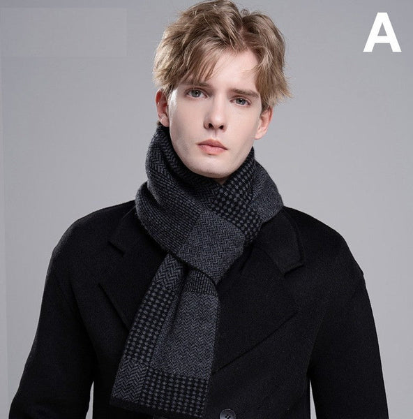 Business Wool Scarf for Gentleman, Formal Men Scarf Styles, Men's Winter Scarf, Thick Wool Scarf for Men, Modern Casual Scarf Men, Men's Wool Scarf Winter