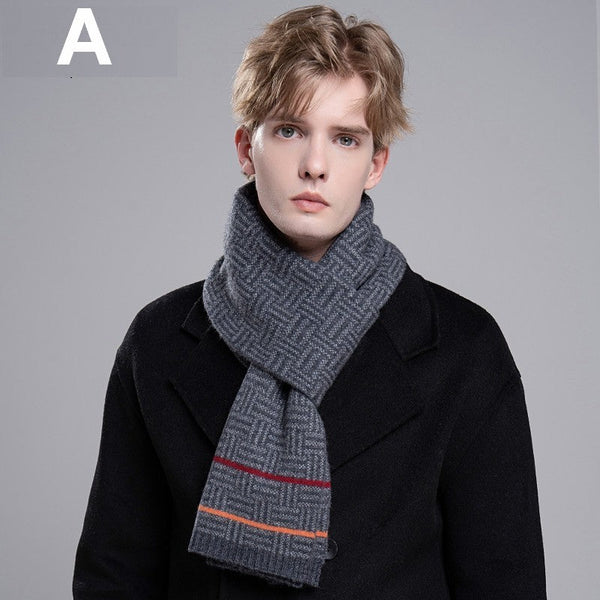 Men's Winter Scarf, Thick Wool Scarf for Men, Modern Casual Scarf Men, Formal Men Scarf Styles, Men's Wool Scarf Winter, Business Wool Scarf for Gentleman