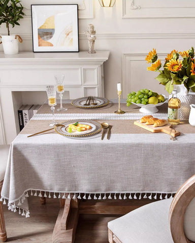 Cotton and Linen Rectangle Table Covers for Dining Room Table, Rectangular Tablecloths for Coffee Table, Modern Table Cloth for Kitchen-ArtWorkCrafts.com