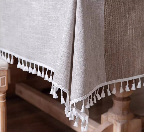 Large Cotton and Linen Rectangle Table Covers for Dining Room Table, Modern Table Cloth for Kitchen, Rectangular Tablecloths for Coffee Table-ArtWorkCrafts.com
