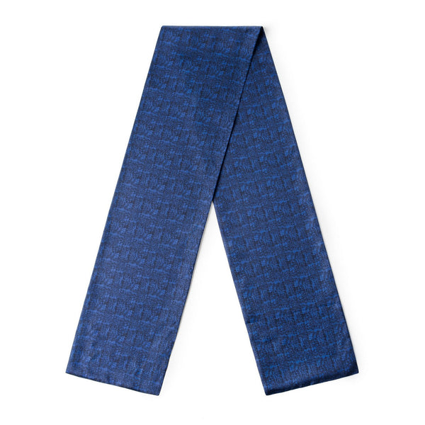 Luxury Blue Silk Neck Scarf, Silk Scarf For Suit, Formal Wear Silk Scarf, Silk Ascot For Men, British Style Long Scarf, Business Silk Scarf Men, Mens Spring Autumn Scarf, Lightweight Silk Scarf Men-ArtWorkCrafts.com