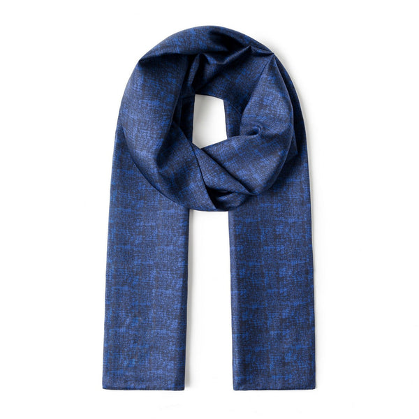 Luxury Blue Silk Neck Scarf, Silk Scarf For Suit, Formal Wear Silk Scarf, Silk Ascot For Men, British Style Long Scarf, Business Silk Scarf Men, Mens Spring Autumn Scarf, Lightweight Silk Scarf Men-ArtWorkCrafts.com