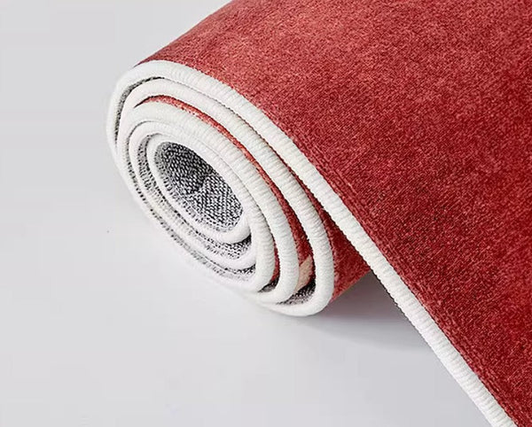 Contemporary Modern Carpets Next to Bed, Abstract Red Rugs for Living Room, Mid Century Area Rugs, Red Modern Rugs under Dining Room Table-ArtWorkCrafts.com