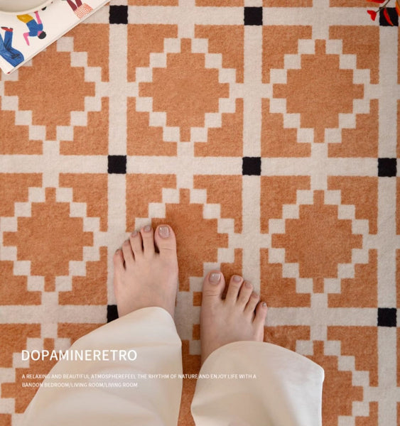 Geometric Modern Rug Ideas for Living Room, Circular Modern Rugs for Bathroom, Modern Rugs for Children's Room, Mid Century Modern Round Rugs for Dining Room-ArtWorkCrafts.com