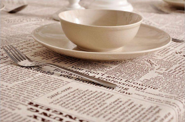 NEWS LETTER - Black White Tablecloth, Table Linen Wedding Home Decor Dining Kitchen-ArtWorkCrafts.com