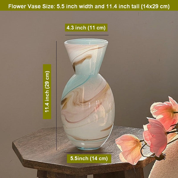 Cute Handmade Glass Vases, Vintage Small Glass Flower Vases, Flower Vases on Table, Modern Glass Vases for Flowers-ArtWorkCrafts.com