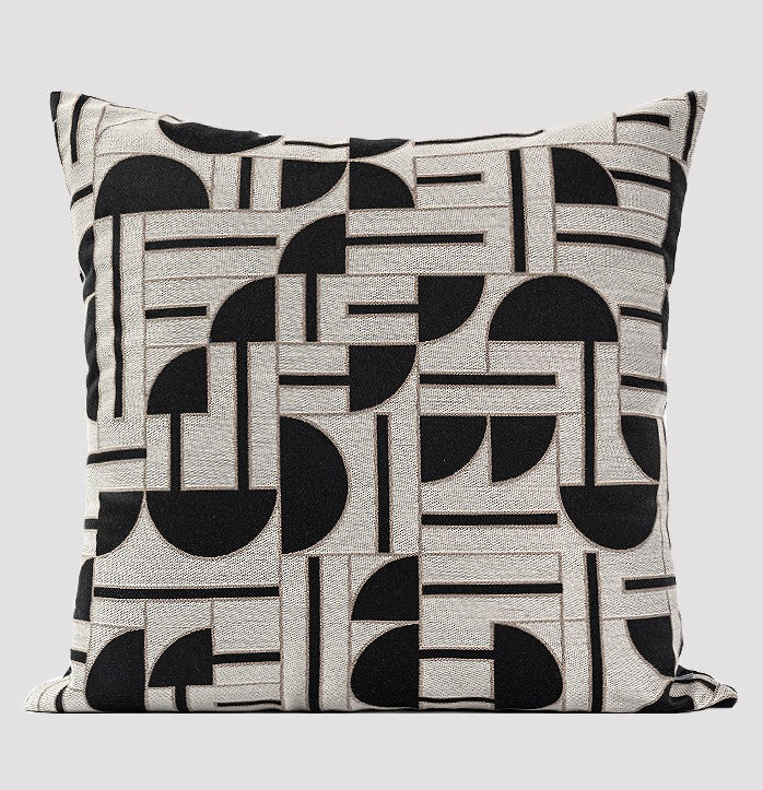 Geometric Contemporary Pillows, Abstract Decorative Throw Pillows, Square Modern Throw Pillows for Couch, Large Simple Throw Pillow for Interior Design-ArtWorkCrafts.com