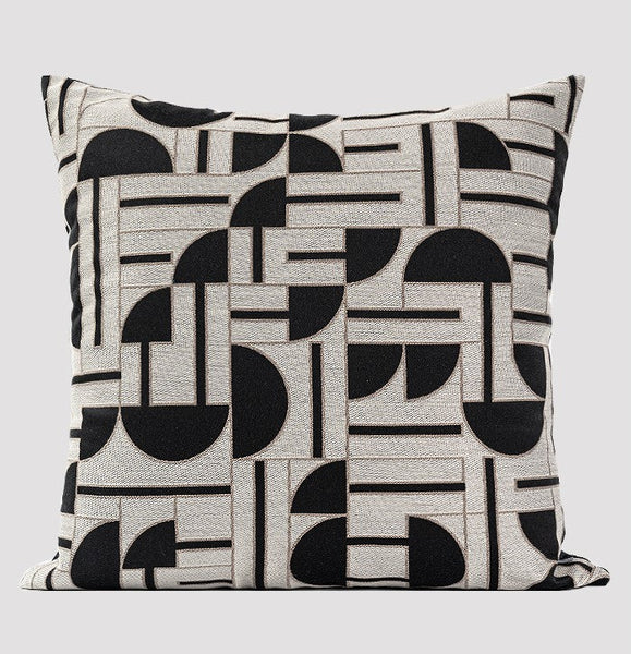 Geometric Contemporary Pillows, Abstract Decorative Throw Pillows, Square Modern Throw Pillows for Couch, Large Simple Throw Pillow for Interior Design-ArtWorkCrafts.com