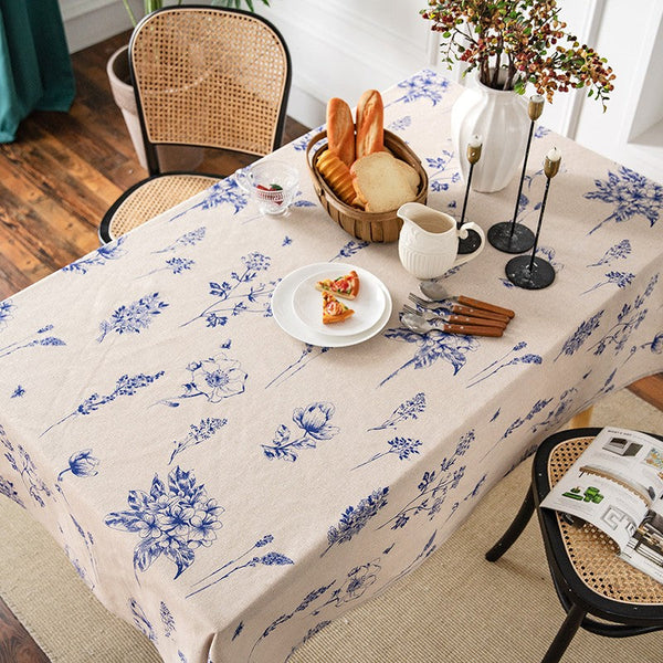 Wedding Tablecloth, Dining Room Flower Table Cloths, Large Rectangular Table Covers for Kitchen, Farmhouse Table Cloth, Square Tablecloth for Round Table-ArtWorkCrafts.com